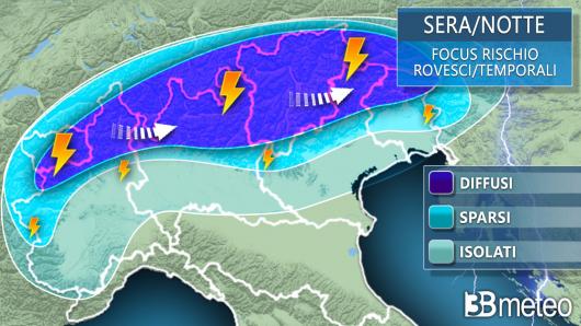 Focus temporali previsti al Nord