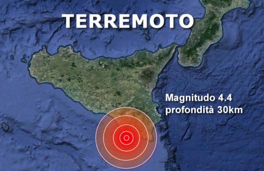 Forte scossa di terremoto avvertita in tutta la Sicilia, Magnitudo 4.4