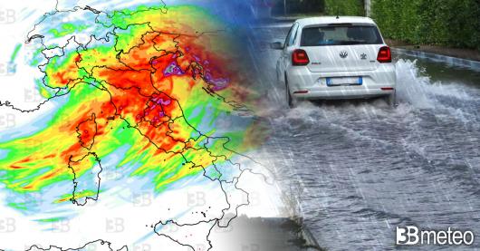Forti piogge tra giovedì e venerdì, picchi di 100/120mm