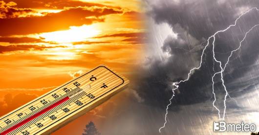 Forti temporali in arrivo al Nordovest mentre al Sud farà caldo intenso