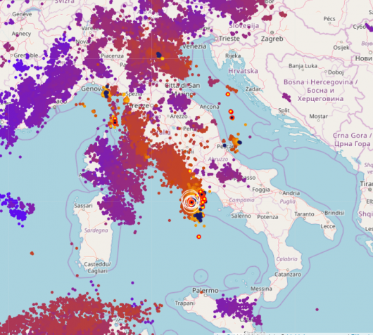 Fulmini caduti ultime 24 h