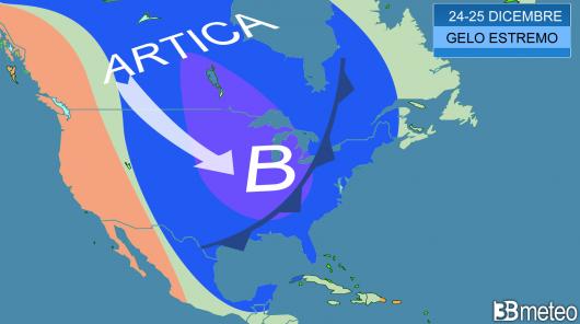 gelo estremo a Natale per il Nord America