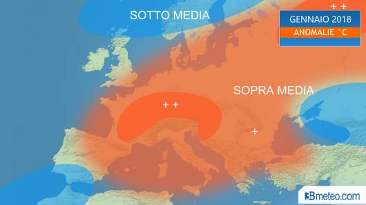 gennaio, sopra media termico