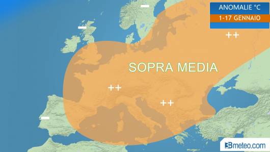 gennaio, temperature in Europa