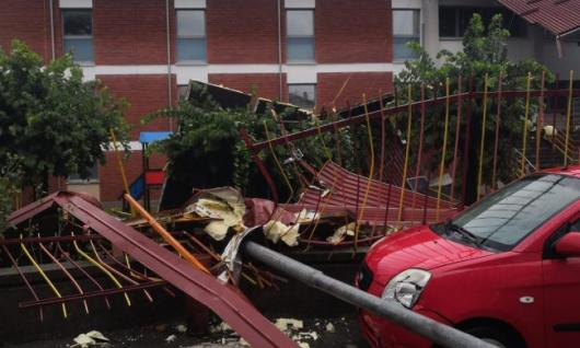Gli effetti del maltempo a Gozzano, nel Novarese (foto Meteo Piemonte) 