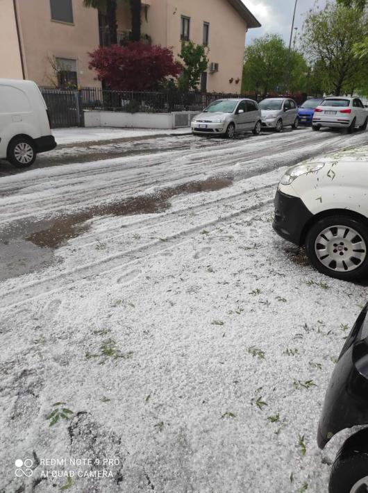 Grandine nel Veronese, foto di Francesca Cola 