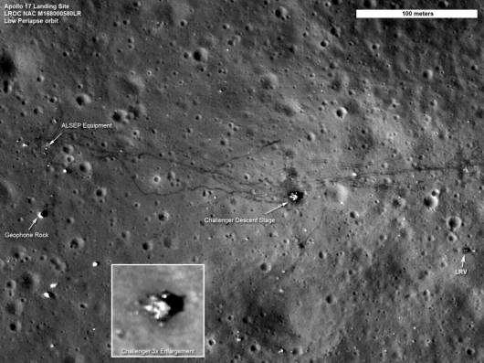 I segni della missione Apollo 17 sulla superficie lunare - NASA