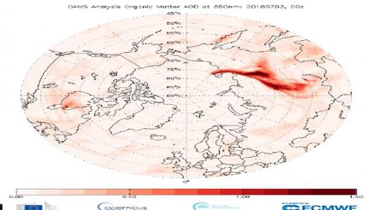 il fumo degli incendi dalla Siberia raggiunge il Canada
