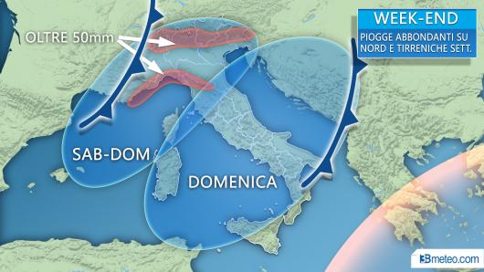 Il MALTEMPO colpirà soprattutto il Nord e le Tirreniche settentrionali