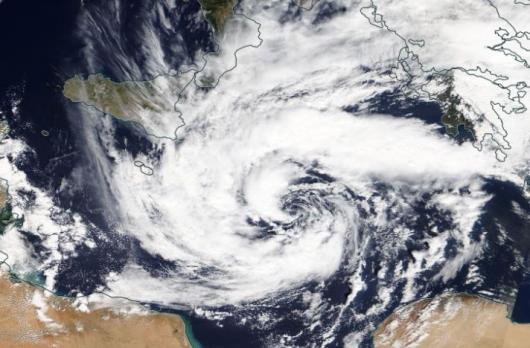 Il Medicane (Uragano Mediterraneo) che si formò vicino alla Sicilia nel 2018