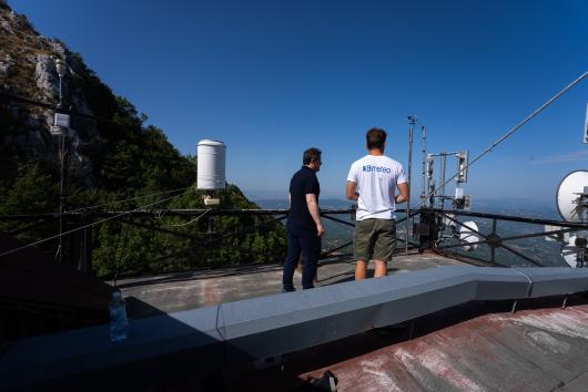 Il terrazzo dell'Osservatorio con la nuova strumentazione