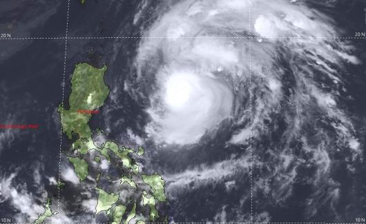 Il tifone Yingxing visto dal satellite
