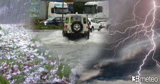 In arrivo forti temporali, nubifragi e colpi di vento