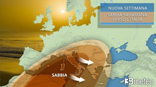 In arrivo la sabbia dal Sahara nella nuova settimana