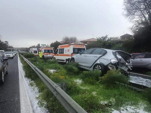 Incidente sulla A 18 Messina Catania. Foto di Giovanni quattrocchi per Rete Meteo Amatori