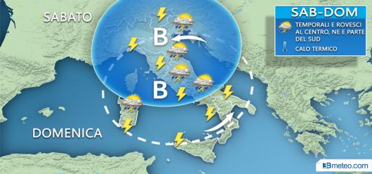 Instabilità nel fine settimana e calo termico