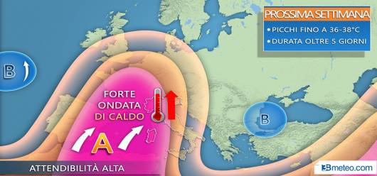 Intensa e persistente ondata di caldo in arrivo
