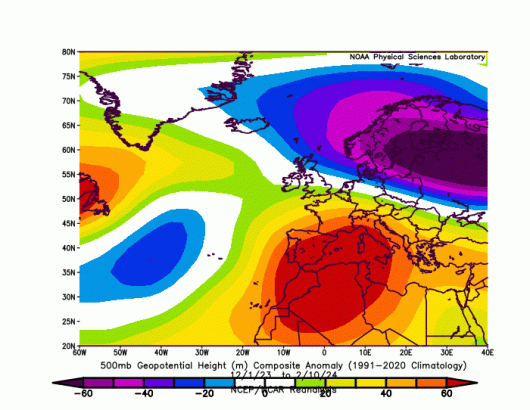 Inverno 2023-24 spesso dominato dall'anticiclone