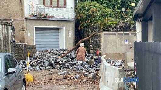 La frana in zona Blevio: fonte Quicomo