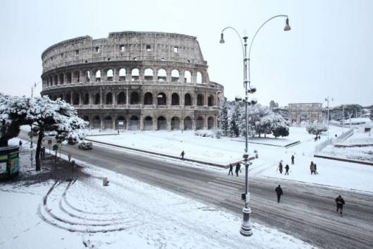 La neve a Roma nel febbraio 2012