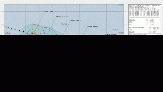 La rotta prevista del ciclone tropicale Harold
