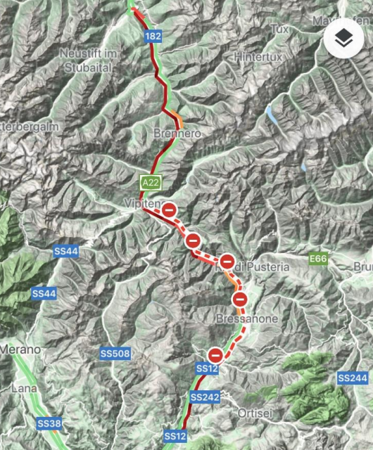 La situazione attuale del traffico sulla A 22