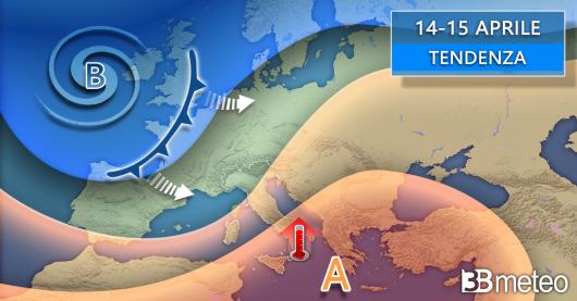 La tendenza meteo per il 14-15 aprile