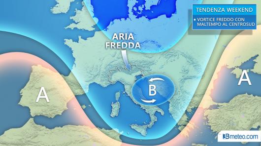 La tendenza meteo per il weekend