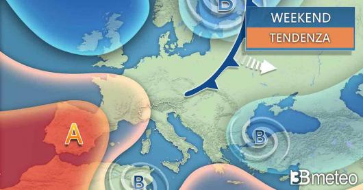 La tendenza meteo per il weekend a livello generale