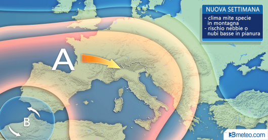 La tendenza meteo per l'inizio della prossima settimana