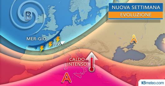 La tendenza per la prossima settimana: in arrivo il caldo intenso