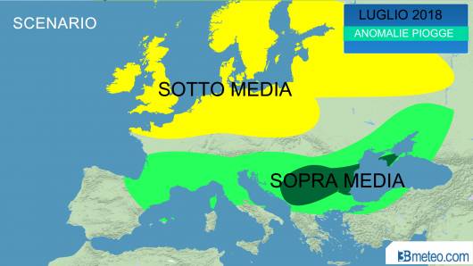 luglio, anomalie piogge attese
