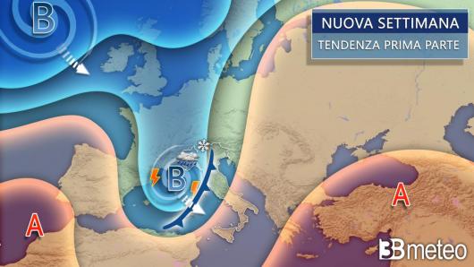 maltempo in avvio di settimana