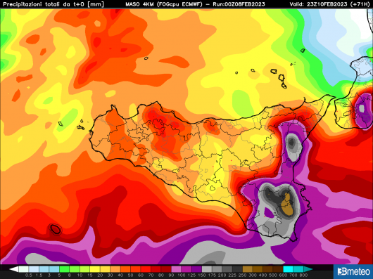 mappe di precipitazione secondo Lam in uso da3bmeteo