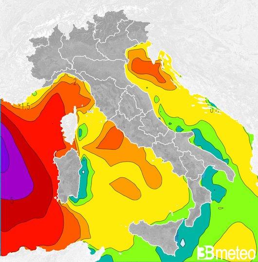 Mari molto mossi o agitati Martedì con mareggiate in Sardegna