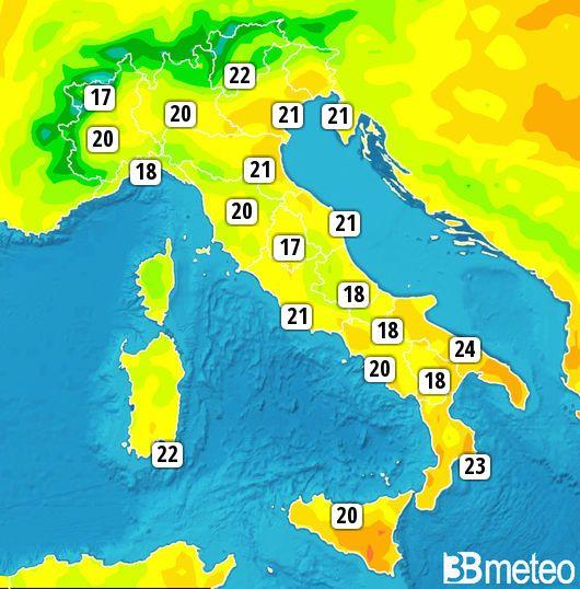 Massime di martedì, in decisa diminuzione