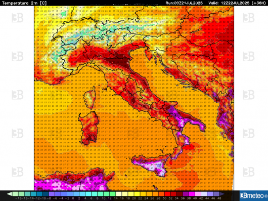 Massime previste martedì
