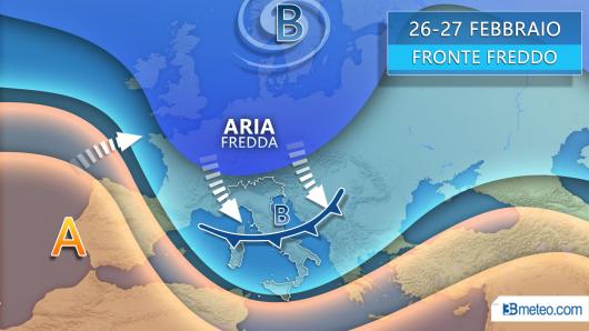 Mercoledì delle Ceneri, fronte freddo sull'Italia con pioggia, vento e neve