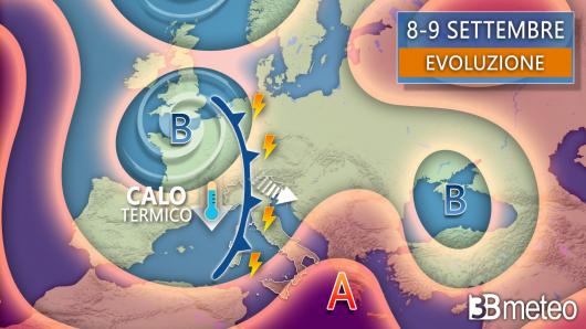 Meteo. Evoluzione 8-9 settembre
