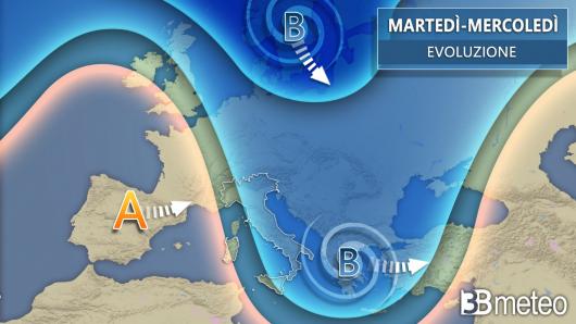Meteo. Evoluzione fino a metà settimana