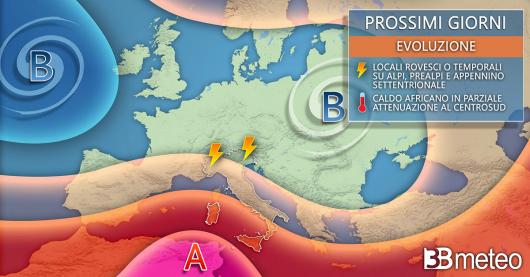 Meteo. Evoluzione prevista per i prossimi giorni
