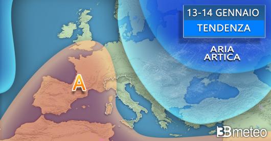Meteo. Tendenza weekend 13-14 gennaio