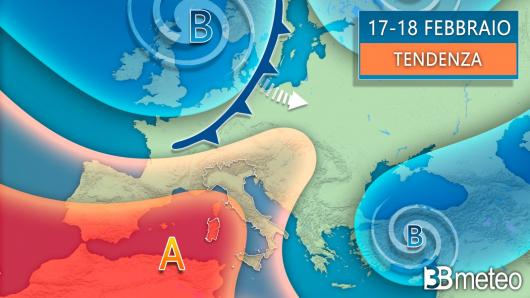 Meteo. Tendenza weekend 17-18 febbraio