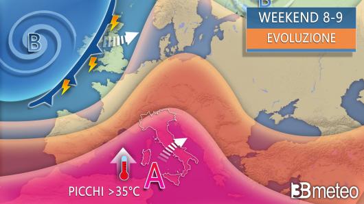 Meteo. Weekend 8-9 luglio