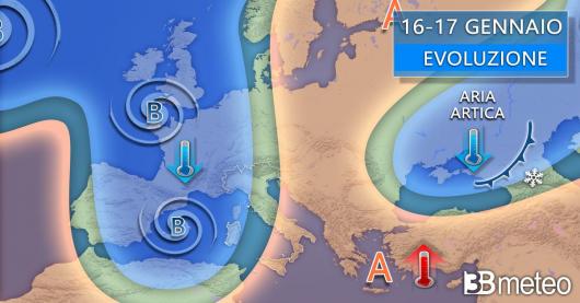 Meteo 16-17 gennaio