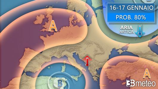 Meteo 16-17 gennaio probabilità alta