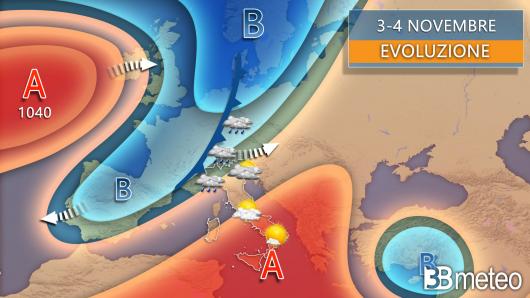 meteo 3-4 novembre, arriva qualche pioggia