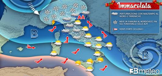 Meteo 8 dicembre Immacolata