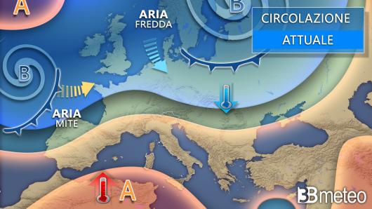 Meteo - Attuale assetto della circolazione su scala sinottiva