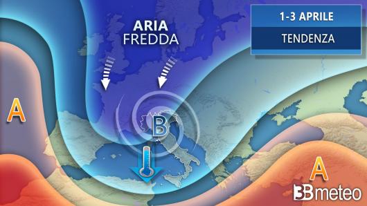 Meteo - Avvio di aprile instabile e freddo con pioggia e neve a bassa quota